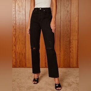 ARITZIA Denim Forum The Joni High Rise Loose Distressed Jeans